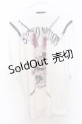PSYCHO NATION / ショルダーZIPラビットBIG Ｔシャツ 44 ホワイト O-25-10-24-037-LO-TS-YM-ZS