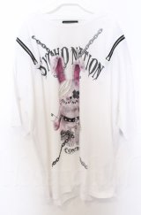 PSYCHO NATION / ショルダーZIPラビットBIG Ｔシャツ 44 ホワイト O-25-10-24-037-LO-TS-YM-ZS