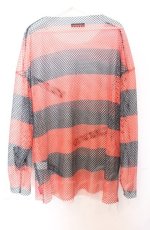 画像3: 【SALE】MOTTOAISHITE / ZIP使いボーダーメッシュトップス  ブラックｘレッド O-25-10-24-038-LO-TO-YM-ZT265 (3)