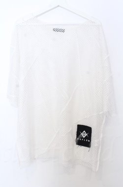 画像1: REFLEM / ビッグツギハギメッシュトップス F ホワイト O-25-10-24-039-PU-TO-YM-OS