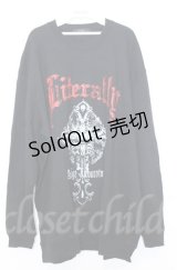 Amilige / クロスプリントBIGプルオーバー L ブラック O-25-10-24-046-PU-TO-YM-ZS