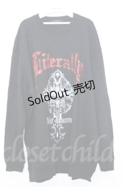 画像1: Amilige / クロスプリントBIGプルオーバー L ブラック O-25-10-24-046-PU-TO-YM-ZS