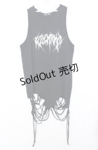 REFLEM / クラッシュ加工ロングノースリーブトップス　タンクトップ F ブラック O-25-10-24-051-PU-TO-YM-ZS