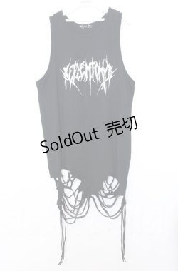 画像1: REFLEM / クラッシュ加工ロングノースリーブトップス　タンクトップ F ブラック O-25-10-24-051-PU-TO-YM-ZS