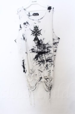画像1: REFLEM / ダメージデザインタンクトップ F ホワイト O-25-10-24-052-PU-TO-YM-OS