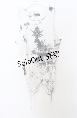 画像1: REFLEM / ダメージデザインタンクトップ F ホワイト O-25-10-24-052-PU-TO-YM-ZS