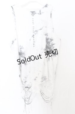画像4: REFLEM / ダメージデザインタンクトップ F ホワイト O-25-10-24-052-PU-TO-YM-ZS