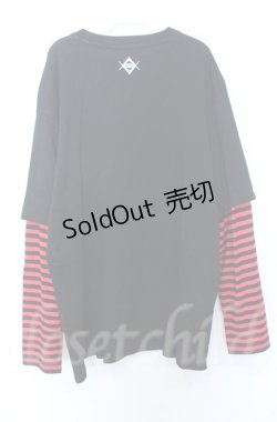 画像3: REFLEM / スカルプリントボーダーレイヤードカットソー F ブラックxレッド O-25-10-24-053-PU-TO-YM-OS
