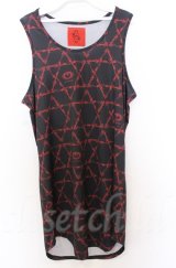 ALTER VENOMV / 六芒星総柄ロングタンクトップ  ブラックｘレッド O-25-10-24-058-LO-TO-YM-ZS