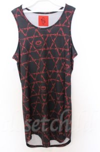 ALTER VENOMV / 六芒星総柄ロングタンクトップ  ブラックｘレッド O-25-10-24-058-LO-TO-YM-ZS