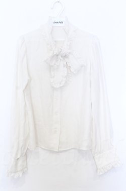 画像1: MILK / フリルリボンドビードットブラウス  アイボリー O-25-10-24-011-ML-BL-YM-OS