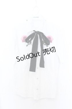 画像1: MILKBOY / ローズリボンシャツ  ホワイト O-25-10-24-014-MB-BL-YM-OS