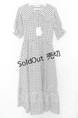 画像1: 【SALE】m petit by misako / TT*Mギンガムチェック半袖ワンピース S クロ O-25-10-24-021-LO-OP-YM-ZT36