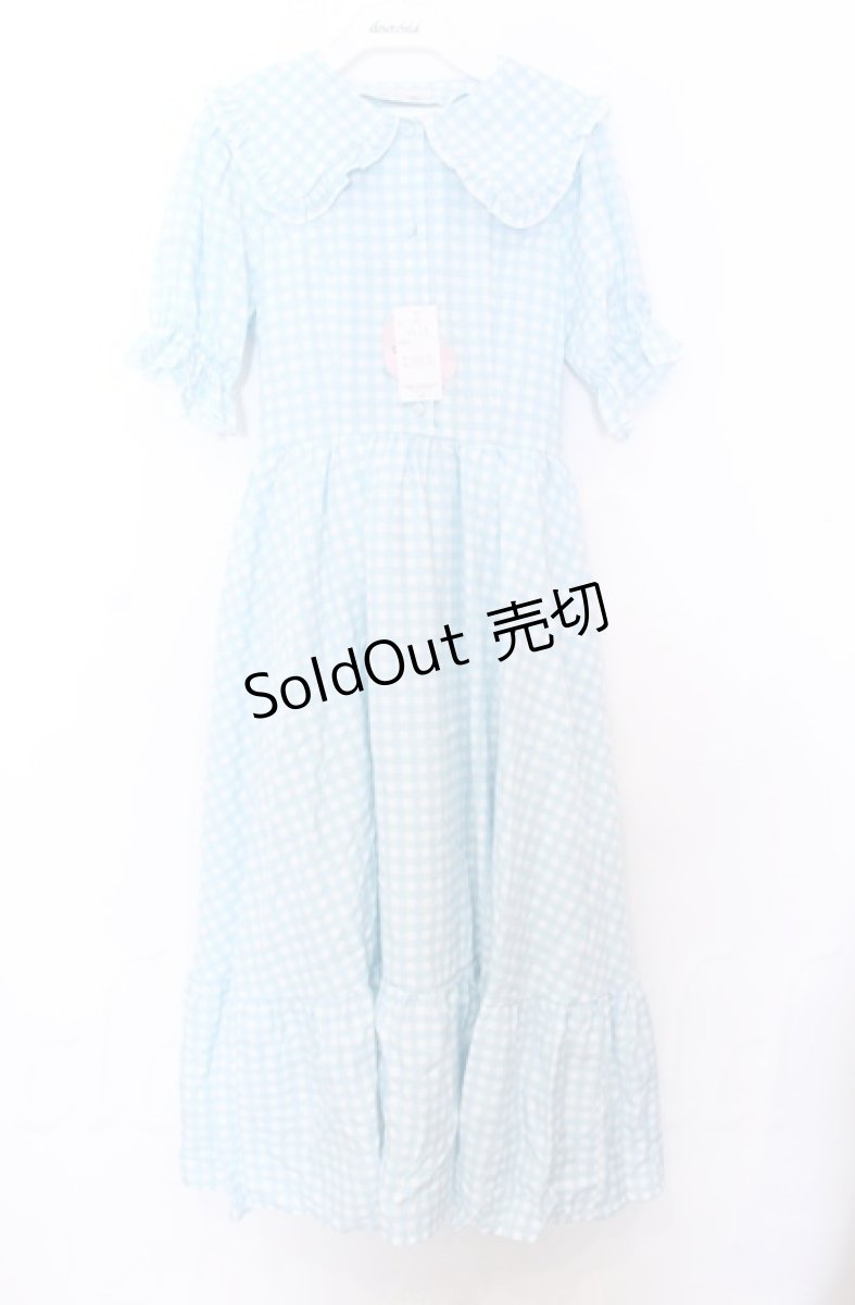 画像1: 【SALE】m petit by misako / TT*Mギンガムチェック半袖ワンピース S サックス O-25-10-24-022-LO-OP-YM-ZT24 (1)