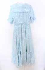 画像2: 【SALE】m petit by misako / TT*Mギンガムチェック半袖ワンピース S サックス O-25-10-24-022-LO-OP-YM-ZT24 (2)