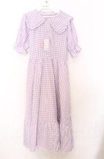 画像1: 【SALE】m petit by misako / TT*Mギンガムチェック半袖ワンピース S ラベンダー O-25-10-24-023-LO-OP-YM-ZT133 (1)