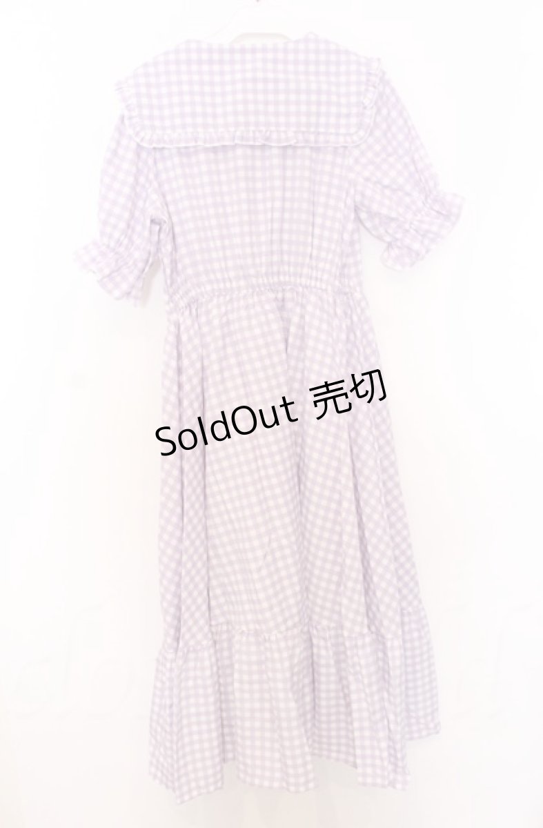 画像2: 【SALE】m petit by misako / TT*Mギンガムチェック半袖ワンピース S ラベンダー O-25-10-24-023-LO-OP-YM-ZT133 (2)