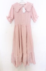 m petit by misako / ギンガムチェックワンピース S ピンク O-25-10-24-024-LO-OP-YM-ZT9
