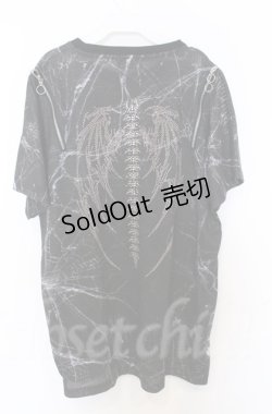 画像3: BACKSTAGE PASS / X-RAY(X-レイ) ラインストーンビッグシルエットシャツ F ブラック O-25-10-24-030-PU-TS-YM-ZS