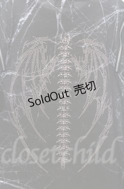 画像4: BACKSTAGE PASS / X-RAY(X-レイ) ラインストーンビッグシルエットシャツ F ブラック O-25-10-24-030-PU-TS-YM-ZS