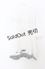 NOVESSEL / ラインストーン半袖Tシャツ  ホワイトｘブラック O-25-10-24-032-LO-TS-YM-ZS