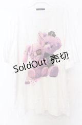 Amilige / ツインベアープリントTシャツ  ホワイト O-25-10-24-033-PU-TS-YM-ZS