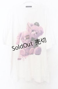 Amilige / ツインベアープリントTシャツ  ホワイト O-25-10-24-033-PU-TS-YM-ZS