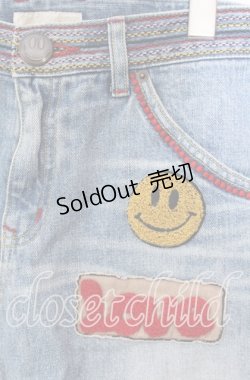 画像2: Candy Stripper / ボアワッペンデニムスカート  ライトインディゴ O-25-10-25-024-PU-SK-IG-ZT362