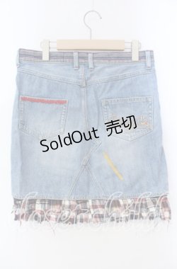 画像3: Candy Stripper / ボアワッペンデニムスカート  ライトインディゴ O-25-10-25-024-PU-SK-IG-ZT362