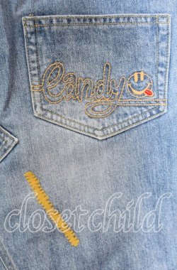 画像4: Candy Stripper / ボアワッペンデニムスカート  ライトインディゴ O-25-10-25-024-PU-SK-IG-OS
