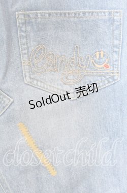 画像4: Candy Stripper / ボアワッペンデニムスカート  ライトインディゴ O-25-10-25-024-PU-SK-IG-ZT362