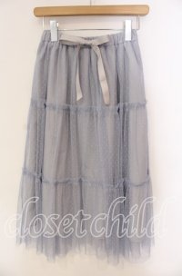 Fi.n.t / ドットチュールティアードスカート  サックス O-25-10-25-025-CA-SK-IG-ZT030