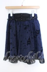 axes femme / フロッキープリントスカート  ネイビー O-25-10-25-028-AX-SK-IG-OS