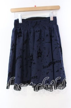 画像3: axes femme / フロッキープリントスカート  ネイビー O-25-10-25-028-AX-SK-IG-OS