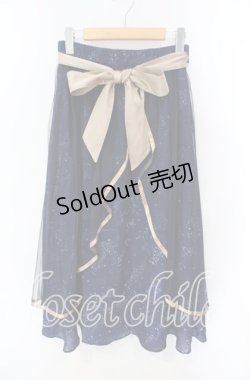画像1: axes femme / 星座柄チュールフリルスカート  ネイビー O-25-10-25-029-AX-SK-IG-OS