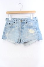 画像1: 【SALE】Candy Stripper / ダメージデニムショートパンツ 2 ライトインディゴ O-25-10-25-031-PU-PA-IG-ZT357 (1)