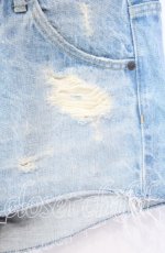 画像2: 【SALE】Candy Stripper / ダメージデニムショートパンツ 2 ライトインディゴ O-25-10-25-031-PU-PA-IG-ZT357 (2)