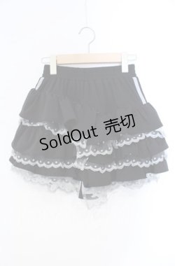 画像1: Candy Stripper / JERSEY FRILL SHORTS ショートパンツ  ブラック O-25-10-25-032-PU-PA-IG-ZT1028M