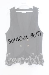 axes femme / チェーン使いクラシカルベスト  クロ O-25-10-25-039-AX-TO-IG-OS