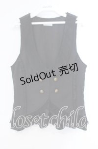 axes femme / チェーン使いクラシカルベスト  クロ O-25-10-25-039-AX-TO-IG-OS