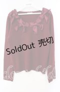 axes femme / リボンデザインニットプルオーバー  ワイン O-25-10-25-040-AX-TO-IG-OS