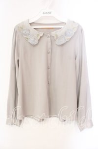 Fi.n.t / ステンドグラス風シアー衿ブラウス F グレー O-25-10-25-041-CA-BL-OW-ZT127