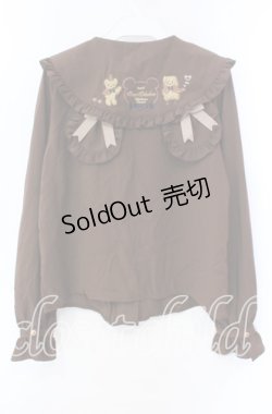 画像3: Amavel / くまの探偵さん ネクタイ&チェックリボンブラウス F ブラウン O-25-10-25-042-CA-BL-OW-OS