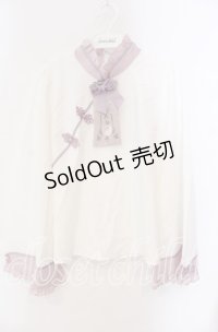 Amavel / キョンシーチャイナブラウス F シロ×ラベンダー O-25-10-25-047-CA-BL-OW-OS