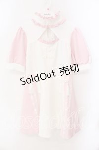 Jamie エーエヌケー / ジャージチャイナワンピース M ピンク×シロ O-25-10-25-048-LO-OP-OW-OS