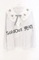 Amavel / トランプのデコレーションケーキブラウス F サックス（限定色） O-25-10-25-049-CA-BL-OW-OS