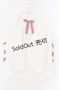 Amavel / Ribbon Ribbon パールカラーブラウス F シロ×アカ O-25-10-25-050-CA-BL-OW-OS