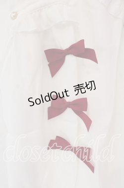 画像3: Amavel / Ribbon Ribbon パールカラーブラウス F シロ×アカ O-25-10-25-050-CA-BL-OW-OS