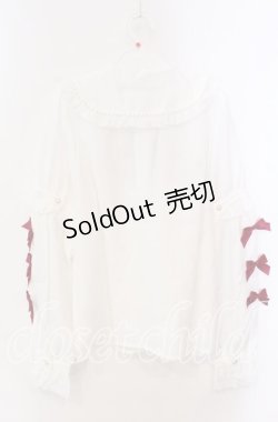 画像4: Amavel / Ribbon Ribbon パールカラーブラウス F シロ×アカ O-25-10-25-050-CA-BL-OW-OS