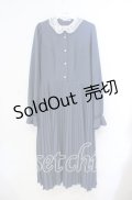 m petit by misako / AM*レースエリプリーツワンピース L ブルー O-25-10-25-054-LO-OP-IG-OS